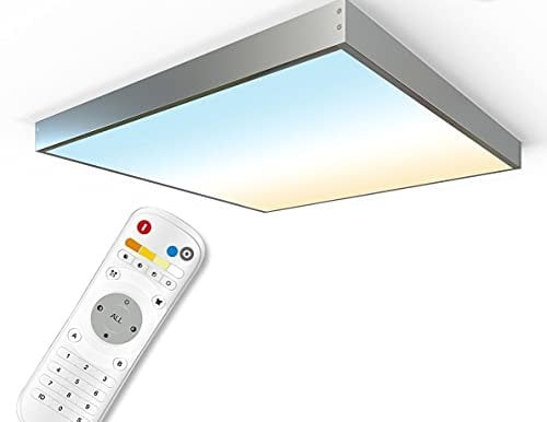 LongLife LED CCT LED Panel Set A | 62x62cm 36W 3000K-6000K inkl. Aufbau-Rahmen silber Netzteil Fernbedienung…