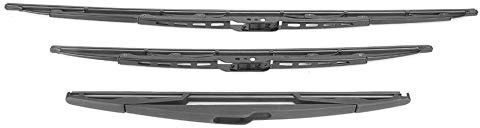 Limpiaparabrisas delanteros traseros, Qiilu Kit de limpiaparabrisas de 3 piezas para coche, accesorio de limpiaparabrisas delantero y trasero para modelos C3 Mk1 2002-2008