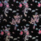 Brokat-Stoff, chinesischer Drache, bestickt, seidig, Satin, orientalisches Bastelmaterial, 90 cm breit, Meterware (schwarz)