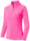 AjezMax Wandershirt Damen 1/4 Reißverschluss UPF 50+ T-Shirt Workout Stretch Slim Fit Langarmshirt Laufshirt für Jogging Yoga Rosenrot XX-Large