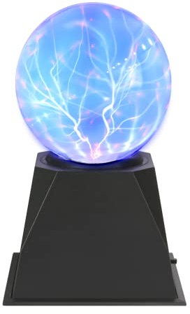 Tealight Bola de Plasma mágica 10cm, Bola luminosa de 4 Pulgadas,Bola de relámpagos sensible al tacto, Enchufe la Novela Bola electrostática, Regalo Novedoso para fiestas infantiles, hogar, Navidad