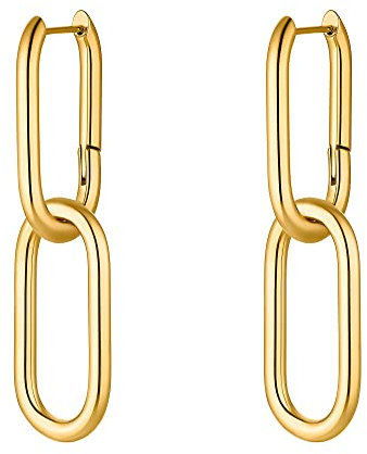 Heideman Ohrringe Adile Damen - aus hochwertigem Edelstahl - silber gold rosegold farbend poliert - Ohrstecker hängend für Frauen - Two-in-One - Zwei Tragevarianten