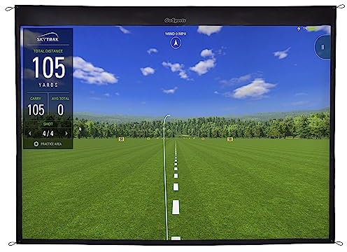 GoSports 10 ft x 7.5 ft Golf Simulator Impact Screen - White Matte Polyester - Standard Projection