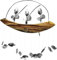 MISETA Angelmann Windspiel, Löffel Fisch hängende Dekoration für Veranda, Balkon, Wohnzimmer, Schlafzimmer, Wand, Fenster (Farbe: für 3)
