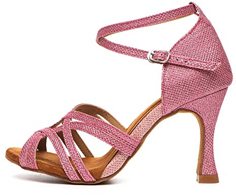 AOQUNFS Scarpe da Ballo Donna Latino Americano Scarpe da Ballo Salsa e Tango,L507-Rosa-7.5,EU39