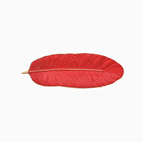 Assiettes à salade en céramique de 25,4 à 35,6 cm - Assiettes à dessert pour apéritif, sushis, fruits (rouge, 25,4 cm)