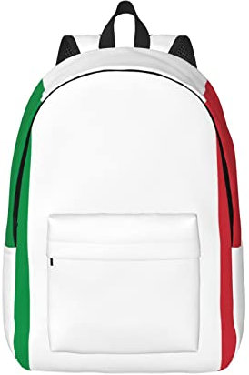 KIDINN Rucksack aus Segeltuch mit italienischer Flagge, geeignet für Männer, Frauen und Jugendliche, Italienische Flagge, Medium