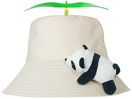 SIEBOLD Propeller mütze,Helikopter Cap,Propeller hut,Lustige mützen mit Panda,faschings party hüte mit Nachts Fluoreszierende Propeller Geeignet für Erwachsene und Kinder