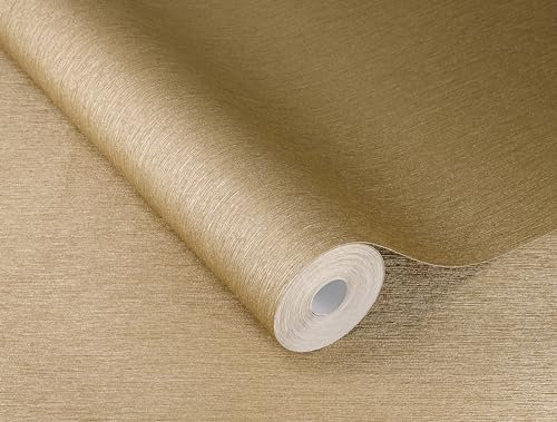 Rasch Vliestapete Einfarbig Linien Struktur Gold Metallic 608618