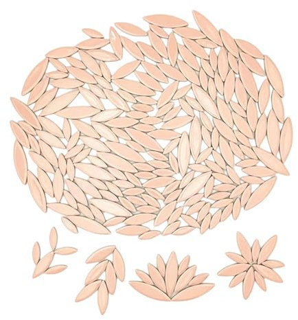 Blatt Blütenblatt Keramik Mosaik Fliesen zum Basteln, 500g Unregelmäßige Mosaikteile, DIY Herstellung Steine für Handwerk Hobby Kunst Wanddekoration (Rosa)