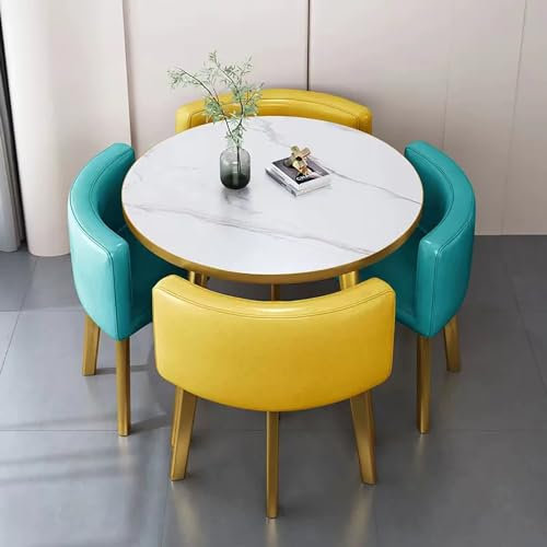 MTSYXYM Mesa y sillas Cocina,Comedor 4 sillas y Mesa,Mesa de conferencias Redonda con 4 sillas,Juego de Mesa Redonda y sillas,Adecuada para Sala de recepcion. (Size : StyleN)