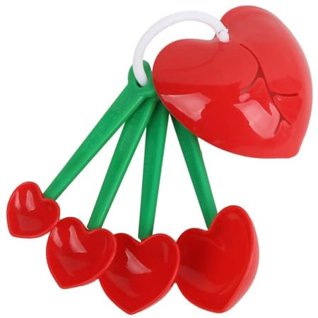 EIOLWJIEO Stylish And Delicate Measuring Spoon Set Double Scale Kitchen Measuring Spoons Plastic Cherry Measuring Spoons Spoon Cup