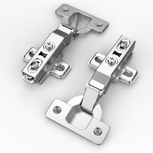 Amerdeco 10 Pack Full Overlay Soft Close Cabinet Hinges Silent Hydraulic, Heavy-Duty Frameless European Concealed Hinges for Kitchen Cabinet Door and Wardrobes