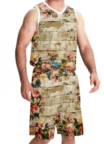 Basketballtrikot, personalisiertes Trikot, Herren-Basketballtrikot, Blumenmuster, rosa Tier-Einhorn, Muster 159, XXXXX-Large