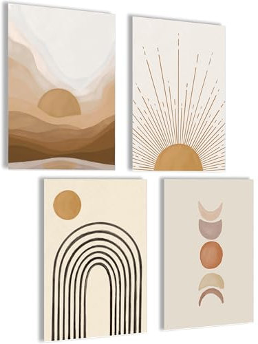 Boho Bilder Set Poster Boho Deko Set Bilder Wanddeko Abstrakte Bilder Poster Aesthetic Bilderset Yoga Wandbilder Wohnzimmer Blumen