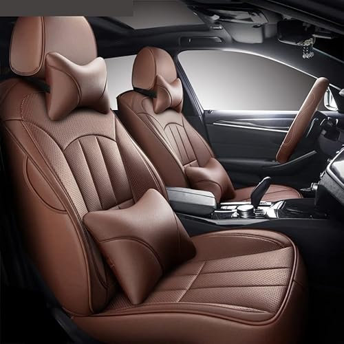 WINVOX Auto-Leder-Sitzbezug Für Mercedes Für Benz W212 ML W164 W203 W205 W163 W204 W210 CLA W169 GL X164 W211 E-Klasse GLA CLA Sitzbezüge Sitzbezug (Color : Braun, Größe : Luxury)