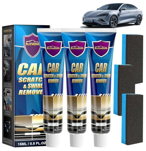 3 Pezzi Rimuovi Graffi Auto da 15 ml,Cura Della Vernice Pasta per Graffi Auto e Ripristino Della Lucentezza,Cera per la Riparazione Dei Graffi Auto Universale per Diverse Superfici del Veicolo