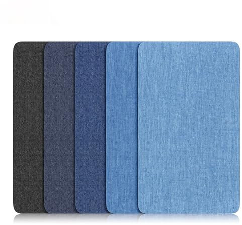 Bügelflicken Jeans 5 Stück Flicken Selbstklebend Stoff Jeans Flicken zum Aufbügeln Innen 15 X 25 cm Reparatur Patches zum Aufnähen Baumwolle Aufbügelflicken für Textilien Vorhang Sofa