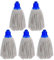 SK COOKWARE – Blue Push In Mop Heads - Pack of 5, Traditional Cotton Yarn Socket Heads, Wet and Dry Floor Cleaner