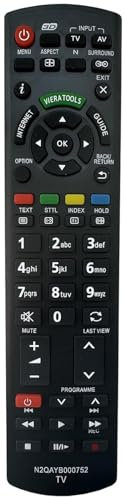 N2QAYB000752 Universal Remote Control Compatible for Panasonic VIERA LCD TV TX-L32ET5B TX-L37ET5B TX-L42ET5B TX-L47ET5B TX-P42UT50B TX-P50UT50B TX-P42XT50B TX-P50XT50B N2QAYB000785 Controller