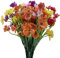 12PCS Künstliche Gänseblümchen Blumen im Freien Frühling Sommer Dekoration UV-beständige gefälschte Blumen Faux Plastikgrün Strauch Pflanze Innen Außen Hochzeit Party Dekor (Bunt)