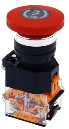 LA38 Emergency Stop 10A 380V 22mm Self-Locking head power switch Mushroom Push Button Switch XB2 1 NO 1 NC LA38-11ZS IDGTTLDF