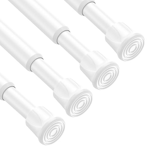 ZipGlo Spring Tension Curtain Rod 28-48'' 4 Pcs Adjustable Rods No Drilling