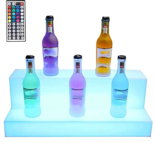 Étagère de bar lumineuse à LED – Support d'éclairage réglable pour bouteilles d'alcool et porte-bouteilles de vin