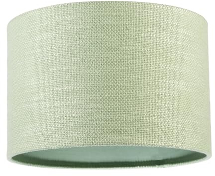 Contemporary Bobbled and Textured Linen Fabric Lamp Shade in Emerald Mint Green | 30cm x 20cm | for Ceiling Pendant or Lamp Base by Happy Homewares