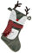 itsisa Grosser Nikolausstrumpf Weihnachtssocke Rentier - Nikolausstiefel, Weihnachtsdekoration