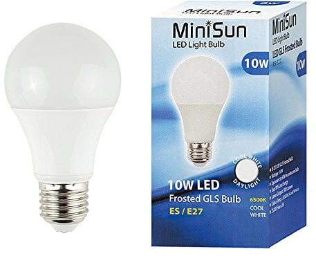 MiniSun | High Power 10W LED ES E27 SMD GLS Energy Saving Long Life Bulbs | LED Bulbs, Home Décor & Improvement Essential | Pack of 2 | 6500K Cool White
