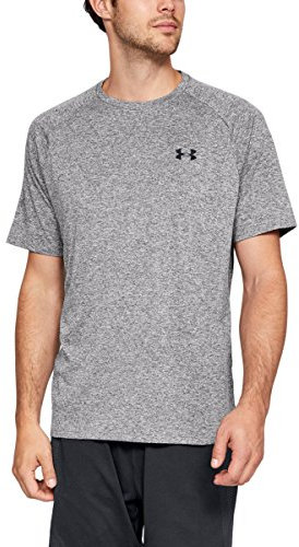 Under Armour Herren UA Tech 2.0 SS Tee UA Tech SS Tee 2.0 , Grau (Charcoal Light Heather/Black (019)), Medium