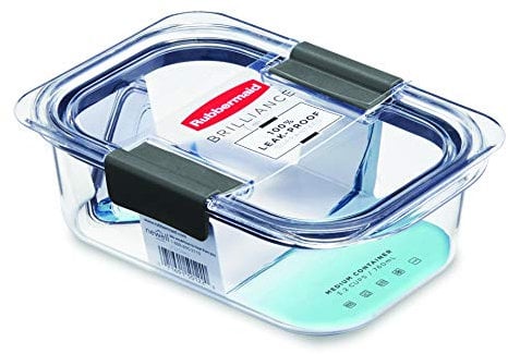 Rubbermaid Brilliance Food Storage Container, Medium, 3.2 Cup, Clear, 2-Pack (2025333)