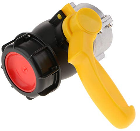 F Fityle 1Pc 1000L Auslaufhahn Für Wassertank, Ablasshahn, Regentonne, Kanister, Container 75mm / 62mm - Gelb Schwarz 75mm