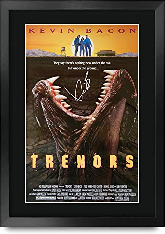 HWC Trading Tremors A3 Gerahmte Signiert Gedruckt Autogramme Bild Druck-Fotoanzeige Geschenk Für Kevin Bacon Filmfans