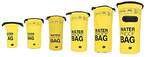 DonDon Dry Bag Sac étanche 2l, 5l, 10l, 15l, 20l, 30l avec bandoulière - Jaune 2 Liter