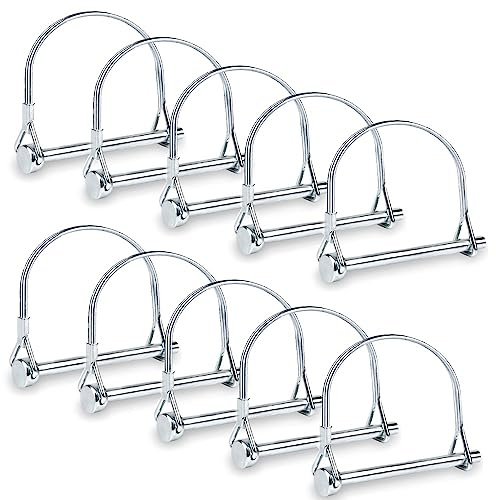 Comonc 10 PCS Safety Coupler Pin Pto Pin Shaft Locking Pin 1/4 pin Hitch pin Round Wire Lock Pin 1/4 x 2-3/4 for PTO,Farm,Lawn,Hitches,and Garden