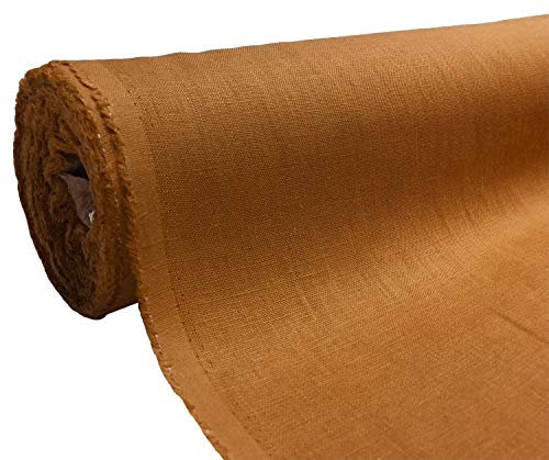 A-Express Naturrein Leinen Stoff Sanft Kleidung Reines Leinenstoff für Handarbeit Nähen Heimwerken Schneiderei Kreuzstich Mode Tasche 100% Leinen 140cm Breite - 5 Meter 500cm x 140cm Terrakotta