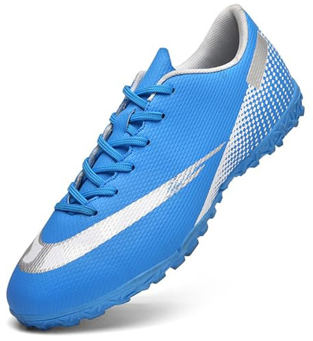Topwolve Fußballschuhe Herren Kunstrasen Fussballschuhe Professionelle Kinder Athletics Trainingsschuhe Sport Outdoor Football Schuhe,Blau,39 EU
