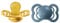 BIBS Supreme Schnuller 2er-Pack, BPA-frei, Symmetrischer Nippel. Naturkautschuk/Latex, Hergestellt in Dänemark. 0-6 Monate (2er Pack), Mustard/Petrol
