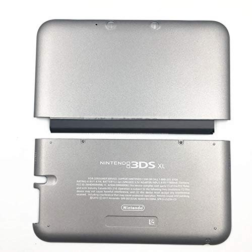JMXLDS Front Back Faceplate Plates Upper & Back Battery Housing Shell Case Cover for Nintendo 3DS XL LL - Grey