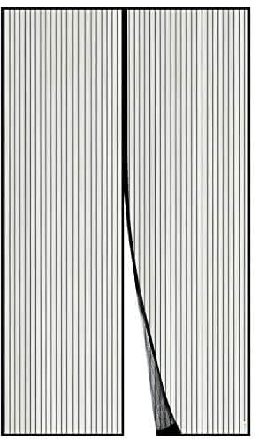 Apalus Zanzariera con Magneti per Porte 120 x 250CM - Rete Fine, Tenda Totalmente Magnetica, Si Chiude da Sola - Non Accorciabile (Nero)