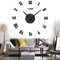 Yolistar 3D Wanduhren, DIY Große Wanduhr, Modern Design Acryl Wanduhren, Wandtattoos Dekoration, Stumm Einfach zu Montieren Quarzuhr für Zuhause, Büro, Hotel - Schwarze Römische Ziffern - Geräuschlos