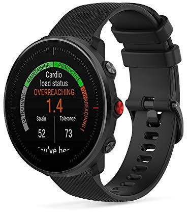 SeaFicco 22mm Silikon Armband Kompatibel mit Polar Grit X/Grit X Pro/Grit X2 Pro/Vantage M/Vantage M2 /Vantage V3 für Wechselarmband Zubehör (Schwarz)