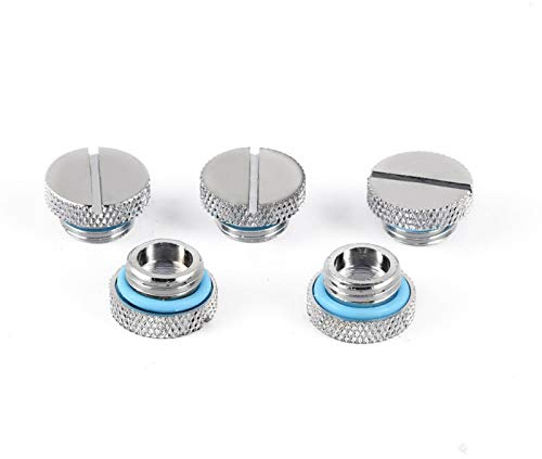 Water Cooling Plug, 5Pcs Brass G1/4 Thread Screw-In Water Stopper Plug, for PC Water Cooling System