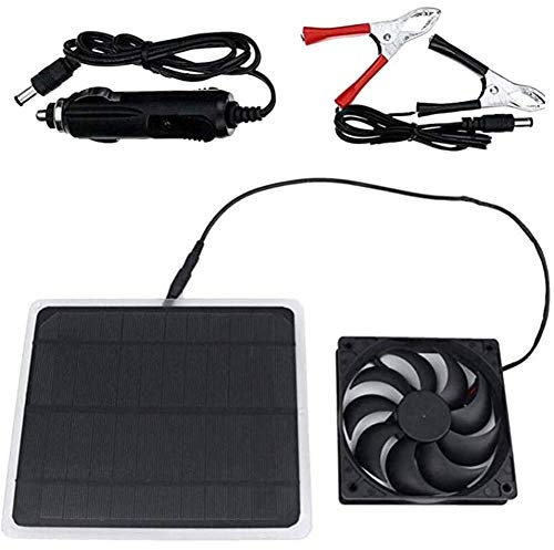 Riloer Mini-Lüfter mit Solarpanel, IP65, wasserdicht, 10 W, 12 V, Solar-Abluftkühler für Hunde, Geflügelhaus, Gewächshaus, Wohnmobil, Dach, kühlt und belüftet leise