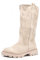 IF Fashion Scarpe da Donna Stivali Al Polpaccio Scamosciati Morbidi Biker 6611 beige N.37