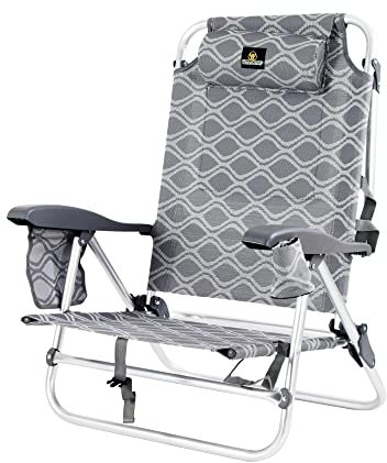 CREVICOSTA QUALITY MARK MARCAS DE CALIDAD - Coral 2108 - Silla de Playa Plegable con reposabrazos, 9 Posiciones y Nevera Trasera (Elegance)