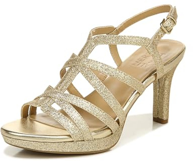 Naturalizer Baylor, Sandalia con talón Mujer, Lentejuelas Doradas, 38 EU