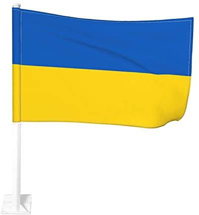 Autofahne Ukraine 45x30cm Ukrainische Autoflagge Auto Fenster Fahne Flagge Without Flagpole (1 Stück)